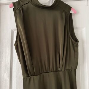 Sleeveless Olive Green Dress